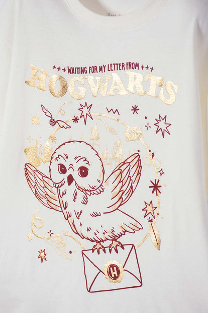 POLERA DE HARRY POTTER MANGA LARGA MARFIL PARA NIÑA