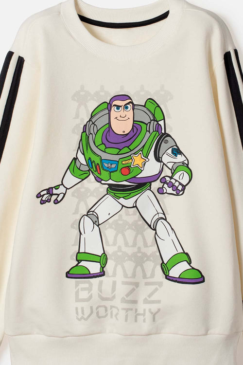 CONJUNTO DE TOY STORY CON JOGGER MARFIL Y NEGRO PARA NIÑO