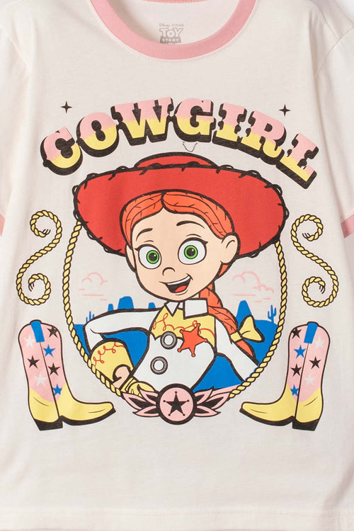 POLERA DE TOY STORY MANGA CORTA MARFIL PARA NIÑA