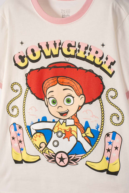 POLERA DE TOY STORY MANGA CORTA MARFIL PARA NIÑA