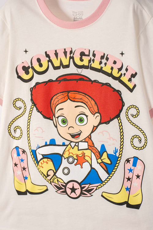POLERA DE TOY STORY MANGA CORTA MARFIL PARA NIÑA