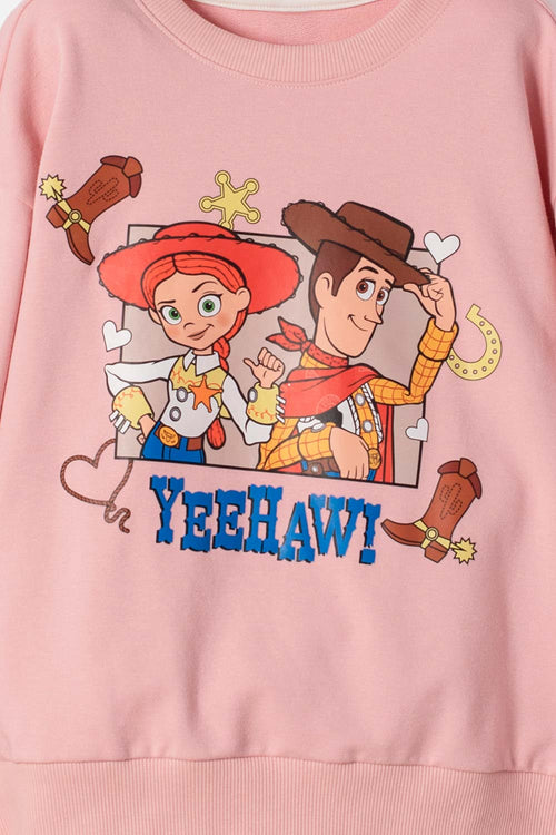 POLERON DE TOY STORY CERRADO PALO DE ROSA PARA NIÑA