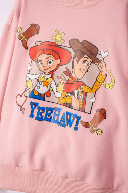 POLERON DE TOY STORY CERRADO PALO DE ROSA PARA NIÑA
