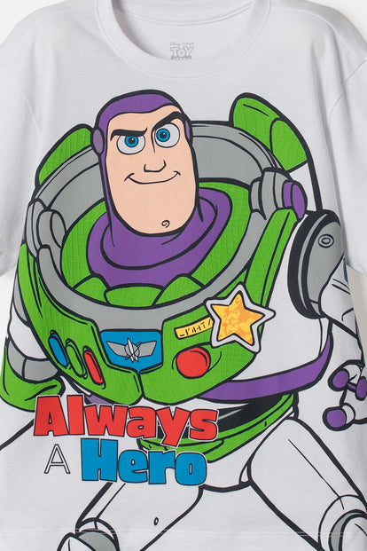 POLERA DE TOY STORY MANGA CORTA BLANCO PARA NIÑO
