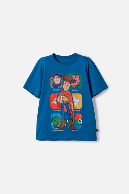 POLERA DE TOY STORY MANGA CORTA AZUL PARA NIÑO
