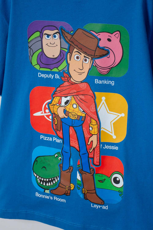 POLERA DE TOY STORY MANGA CORTA AZUL PARA NIÑO