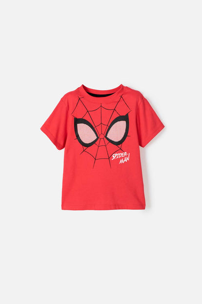 POLERA DE SPIDER-MAN ESTAMPADA ROJA PARA NIÑO DE 2T A 5T