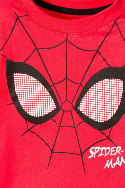 POLERA DE SPIDER-MAN ESTAMPADA ROJA PARA NIÑO DE 2T A 5T