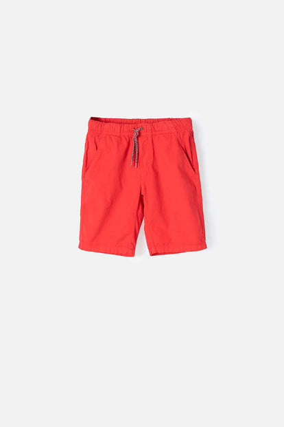 BERMUDA MIC CON CORDÓN AJUSTABLE ROJA PARA NIÑO