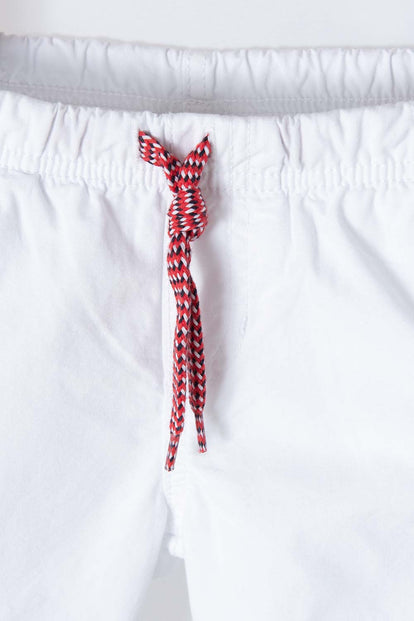 BERMUDA LITTLEMIC CON RESORTE BLANCA PARA  NIÑO