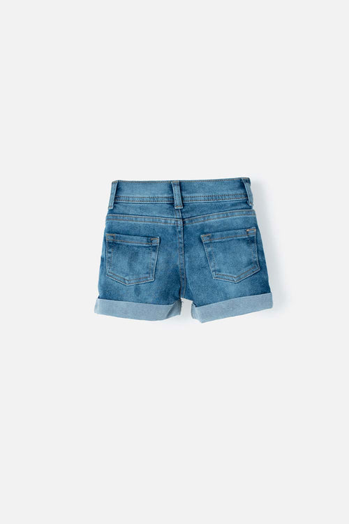 SHORT LITTLEMIC DENIM AZUL PARA NIÑA 2T A 5T