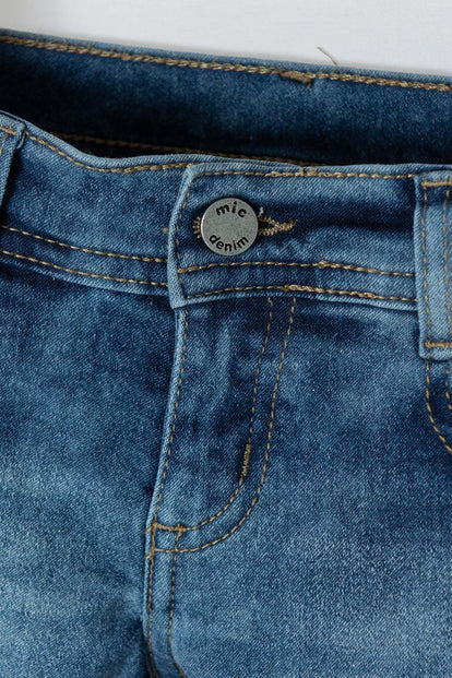 SHORT LITTLEMIC DENIM AZUL PARA NIÑA 2T A 5T