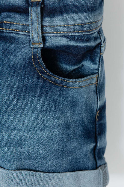 SHORT LITTLEMIC DENIM AZUL PARA NIÑA 2T A 5T