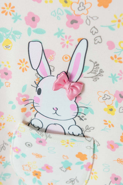 VESTIDO LITTLEMIC ESTAMPADO MULTICOLOR PARA NIÑA DE 2T A 5T