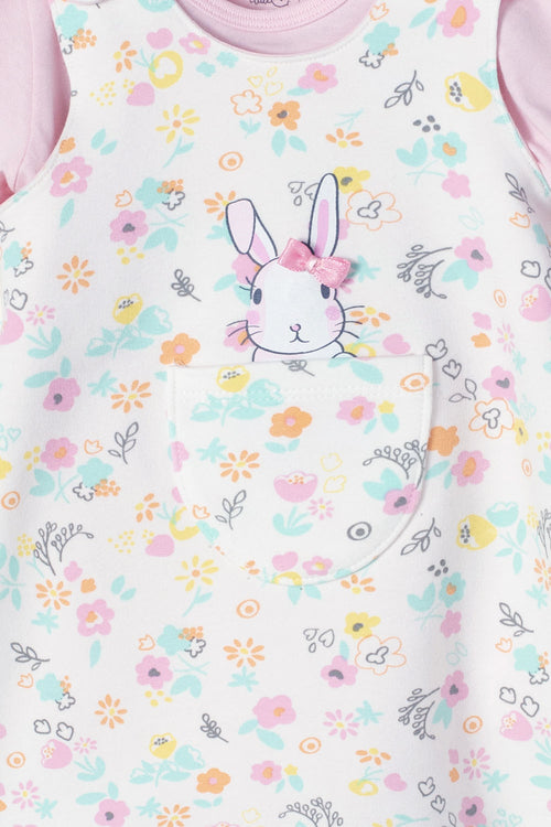 VESTIDO LITTLEMIC ESTAMPADO MULTICOLOR PARA NIÑA DE 2T A 5T