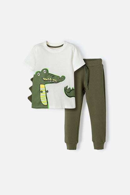 CONJUNTO LITTLEMIC VERDE MILITAR PARA NIÑO 2T A 5T