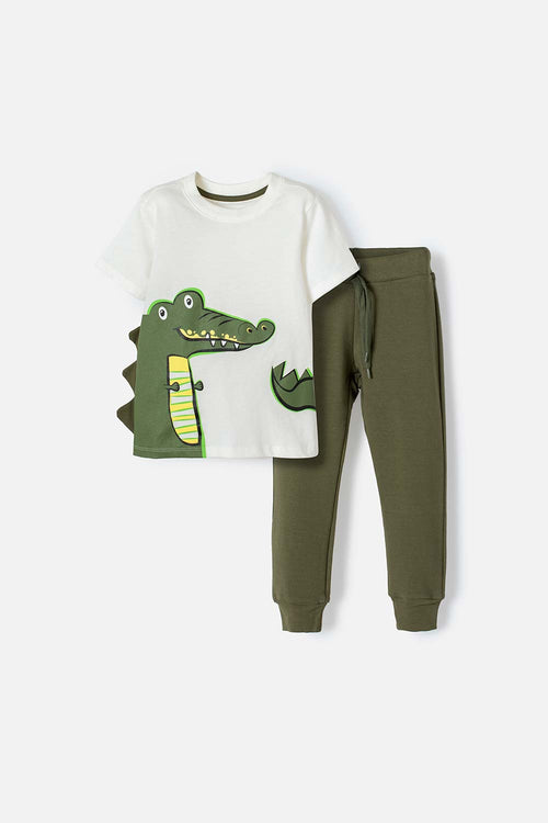 CONJUNTO LITTLEMIC VERDE MILITAR PARA NIÑO 2T A 5T