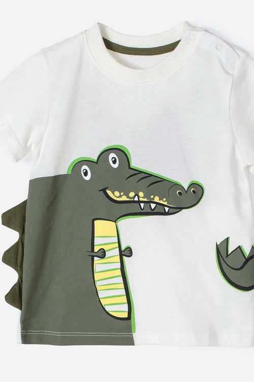 CONJUNTO LITTLEMIC CON PANTALÓN VERDE Y BLANCO PARA BEBÉ NIÑO