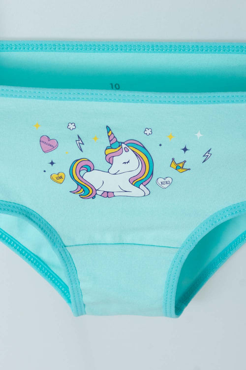 PACK X2 PANTIES DE MIC AZUL Y BLANCO PARA NIÑA