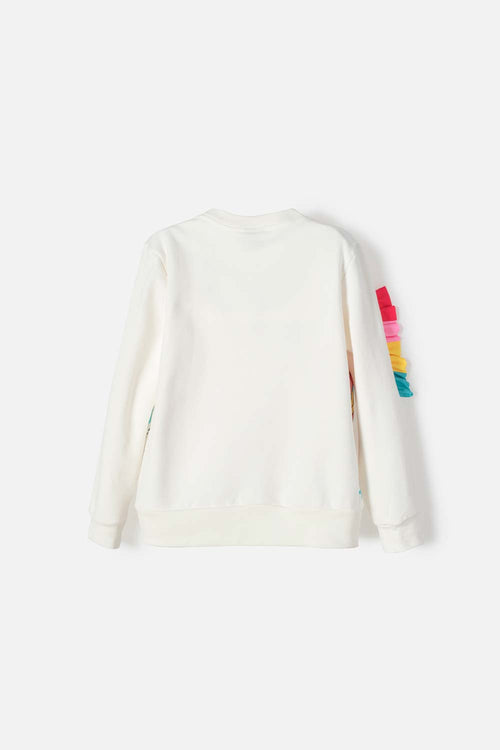 POLERON DE MIC ESTAMPADO MARFIL PARA NIÑA