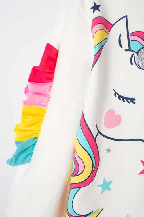 POLERON DE MIC ESTAMPADO MARFIL PARA NIÑA