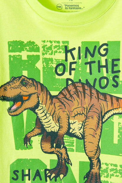 POLERA DE MIC MANGA CORTA VERDE PARA NIÑO