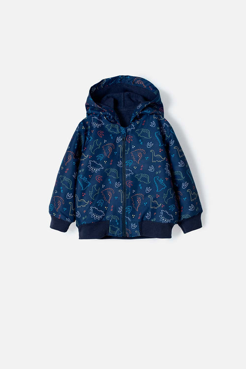 CHAQUETA LITTLEMIC AZUL CON CAPUCHA PARA BEBÉ NIÑO