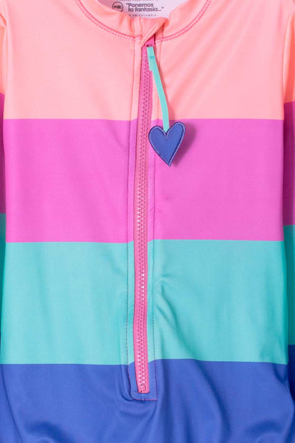 VESTIDO DE BAÑO MIC CON CIERRE MULTICOLOR PARA NIÑA