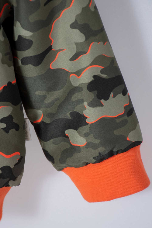 CHAQUETA DE LITTLEMIC CON CIERRE Y CHOMPA VERDE MILITAR  PARA BEBÉ NIÑO