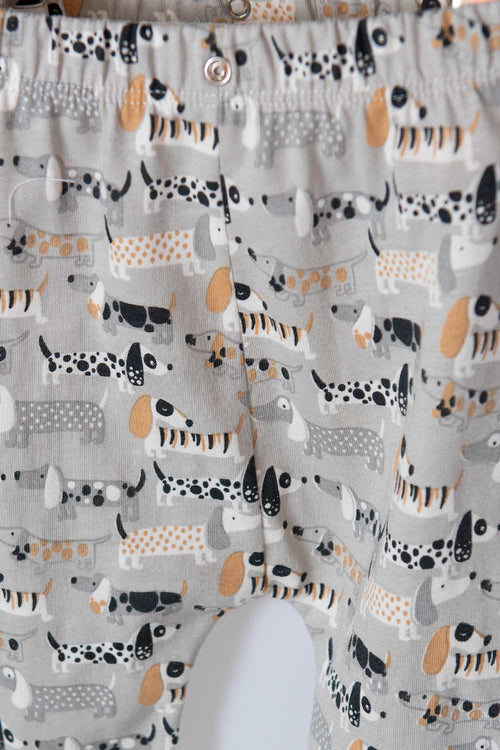 PIJAMA LITTLEMIC GRIS Y MARFIL DE MANGA LARGA PARA BEBÉ NIÑO