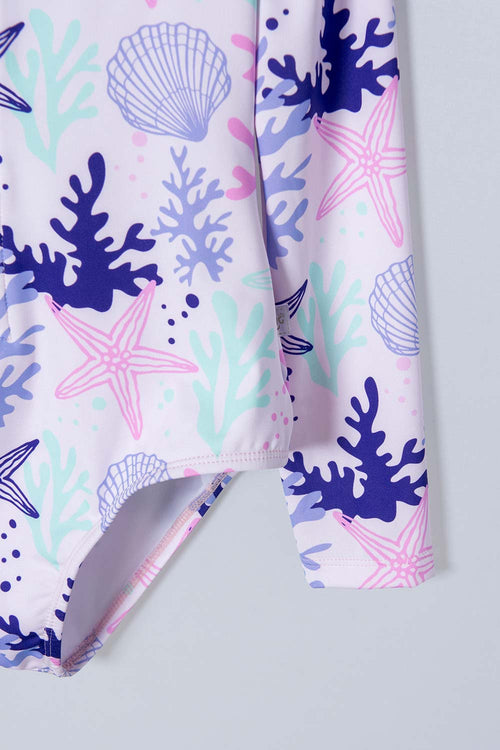 VESTIDO DE BAÑO MIC MANGA LARGA MORADO PARA NIÑA