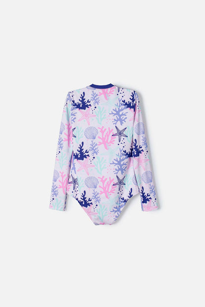 VESTIDO DE BAÑO MIC MANGA LARGA MORADO PARA NIÑA