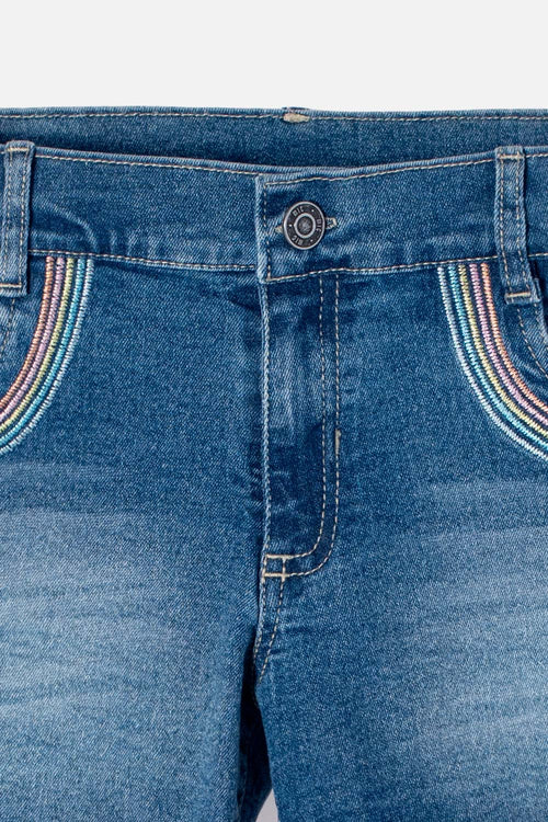 SHORT DE MIC INDIGO MEDIO PARA NIÑA