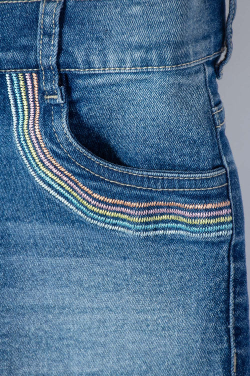 SHORT DE MIC INDIGO MEDIO PARA NIÑA