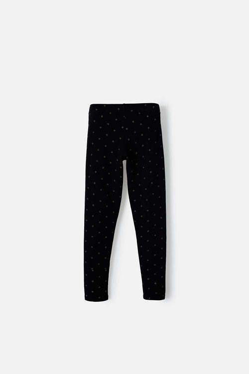 LEGGING DE MIC CON CINTURA ELASTICA NEGRO PARA NIÑA