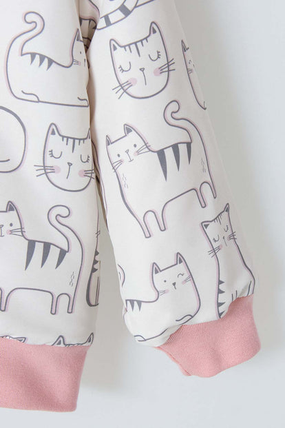 CHAQUETA DE LITTLEMIC CON CAPUCHA MARFIL Y PALO DE ROSA PARA BEBÉ NIÑA