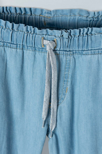 JOGGER LITTLEMIC CON CORDÓN AZUL CLARO PARA NIÑA 2T A 5T