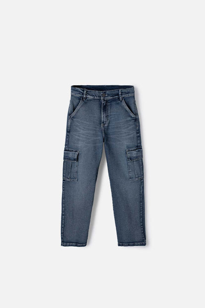 JEAN DE MIC CON BOLSILLOS AZUL MEDIO PARA NIÑO