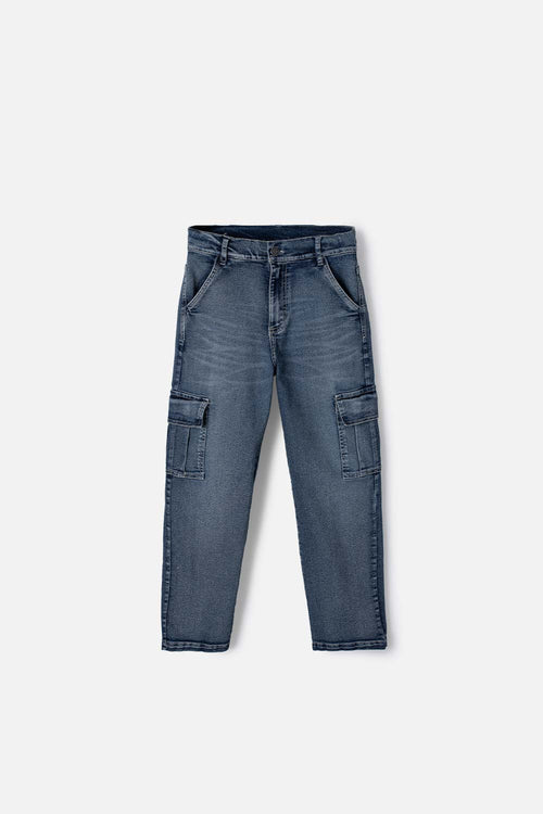 JEAN DE MIC CON BOLSILLOS AZUL MEDIO PARA NIÑO
