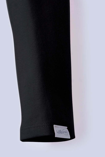 LEGGINS X2 DE LITTLEMIC NEGRO Y PALO DE ROSA  PARA NIÑA 2T A 5T