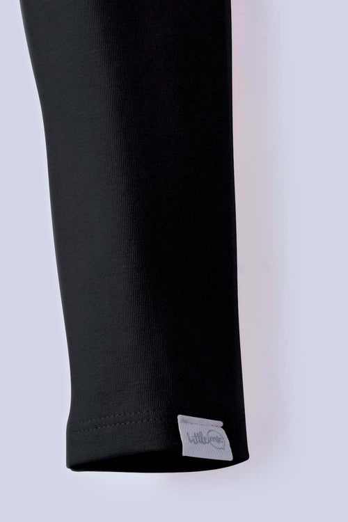 LEGGINS X2 DE LITTLEMIC NEGRO Y PALO DE ROSA  PARA NIÑA 2T A 5T