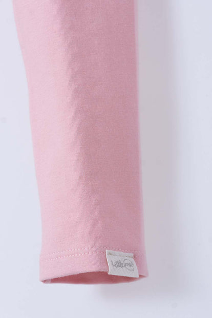 LEGGINS X2 DE LITTLEMIC NEGRO Y PALO DE ROSA  PARA NIÑA 2T A 5T