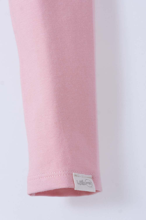 LEGGINS X2 DE LITTLEMIC NEGRO Y PALO DE ROSA  PARA NIÑA 2T A 5T