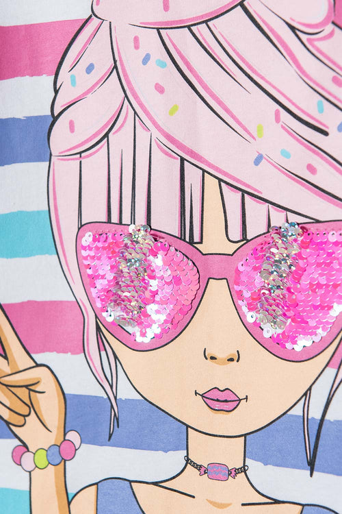 POLERA MIC BLANCA MANGA CORTA PARA NIÑA