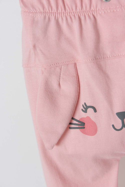 PIJAMA DE LITTLEMIC CON PANTALÓN LARGO VERDE Y PALO DE ROSA PARA BEBÉ NIÑA