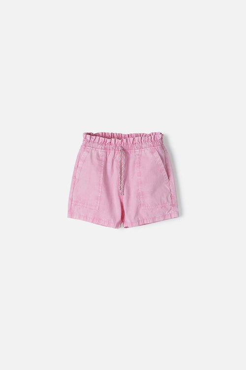 SHORT DE MIC CON CORDÓN ROSADO PARA NIÑA