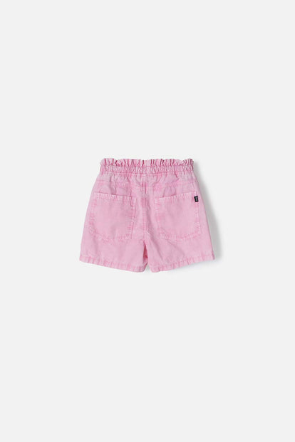SHORT DE MIC CON CORDÓN ROSADO PARA NIÑA