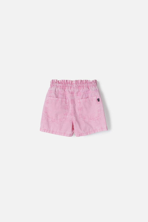 SHORT DE MIC CON CORDÓN ROSADO PARA NIÑA