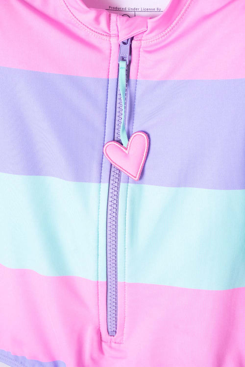 VESTIDO DE BAÑO LITTLEMIC MANGA LARGA MULTICOLOR PARA NIÑA 2T A 5T