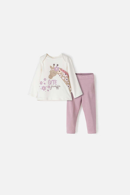 CONJUNTO DE LITTLEMIC CON PANTALÓN LARGO LILA PARA BEBÉ NIÑA